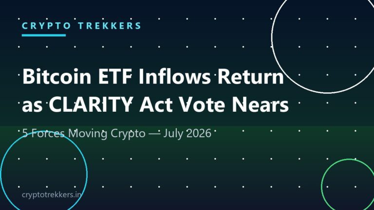 Bitcoin ETF Inflows Return as CLARITY Act Vote Nears: 5 Forces Moving Crypto This July